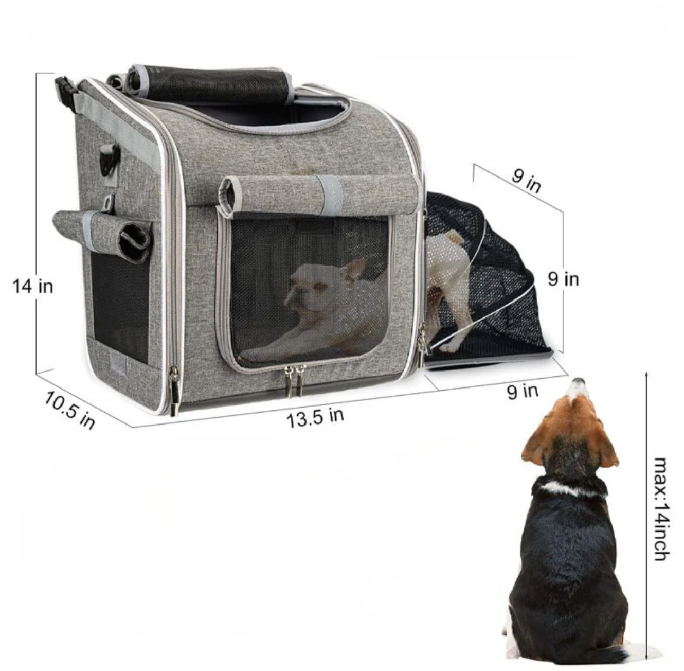 Hunde-Transporttasche 3-in-1 für Fahrräder