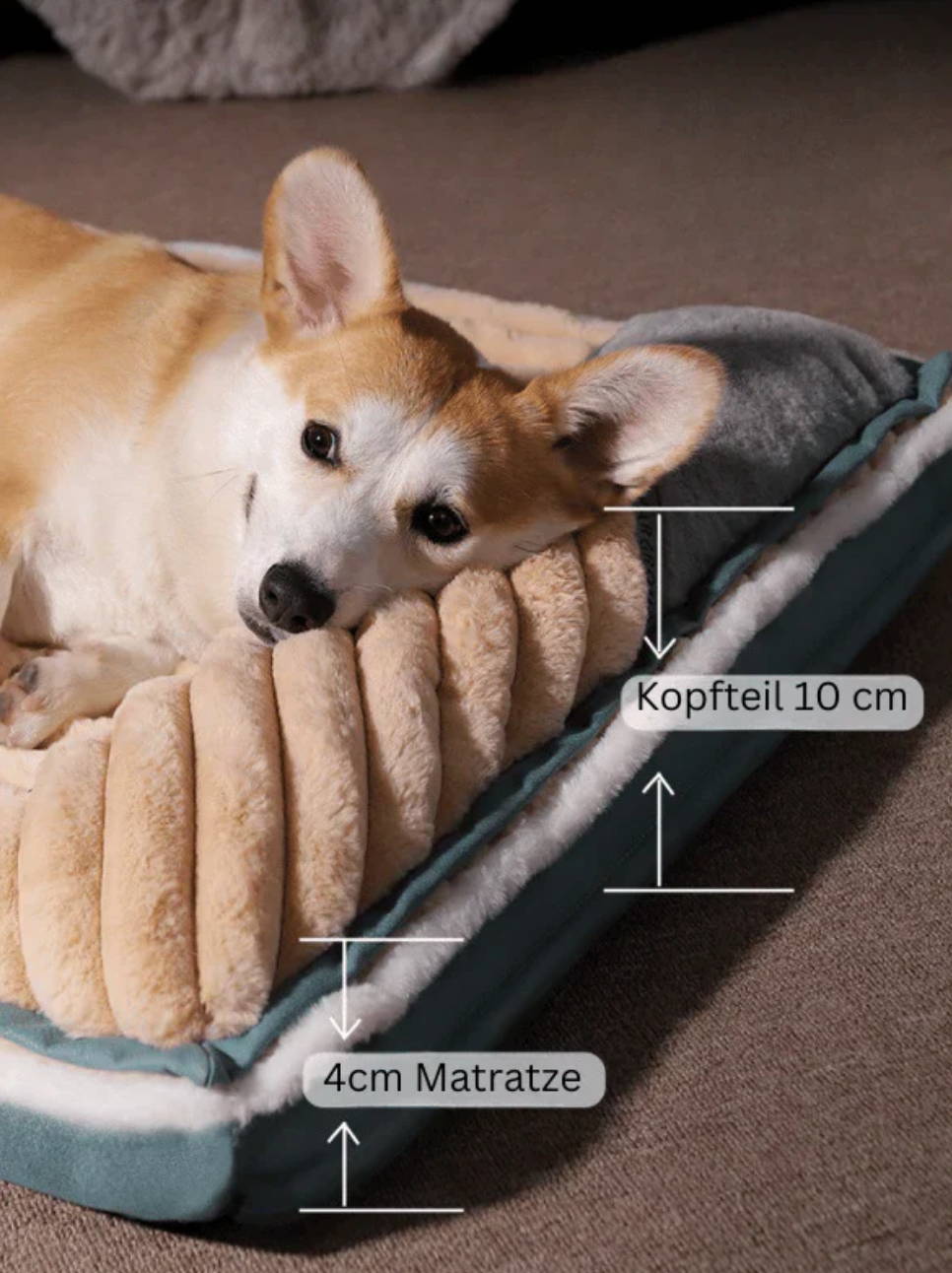 Ergonomische Hundematte mit Kuschelpolsterung