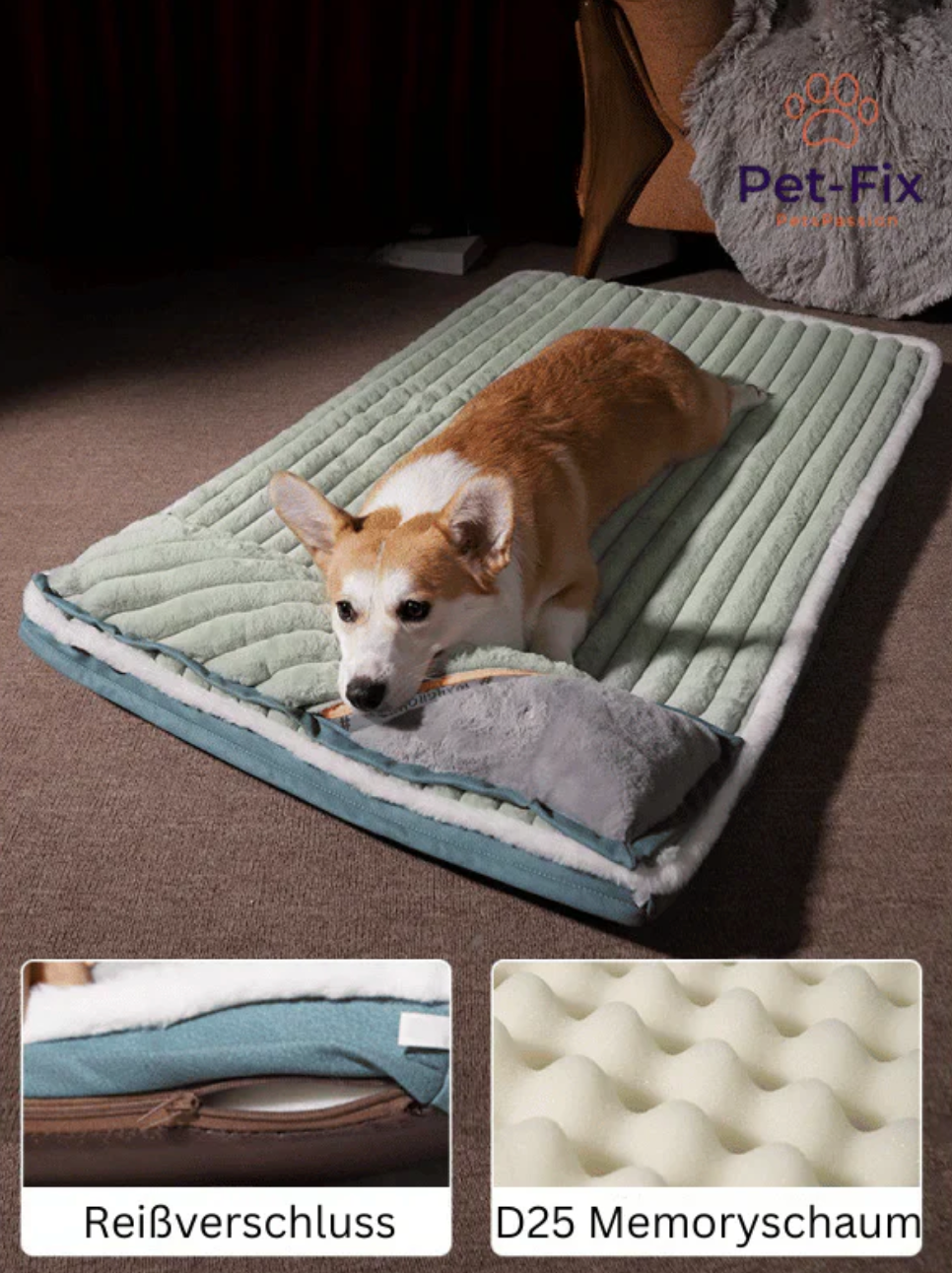 Ergonomische Hundematte mit Kuschelpolsterung