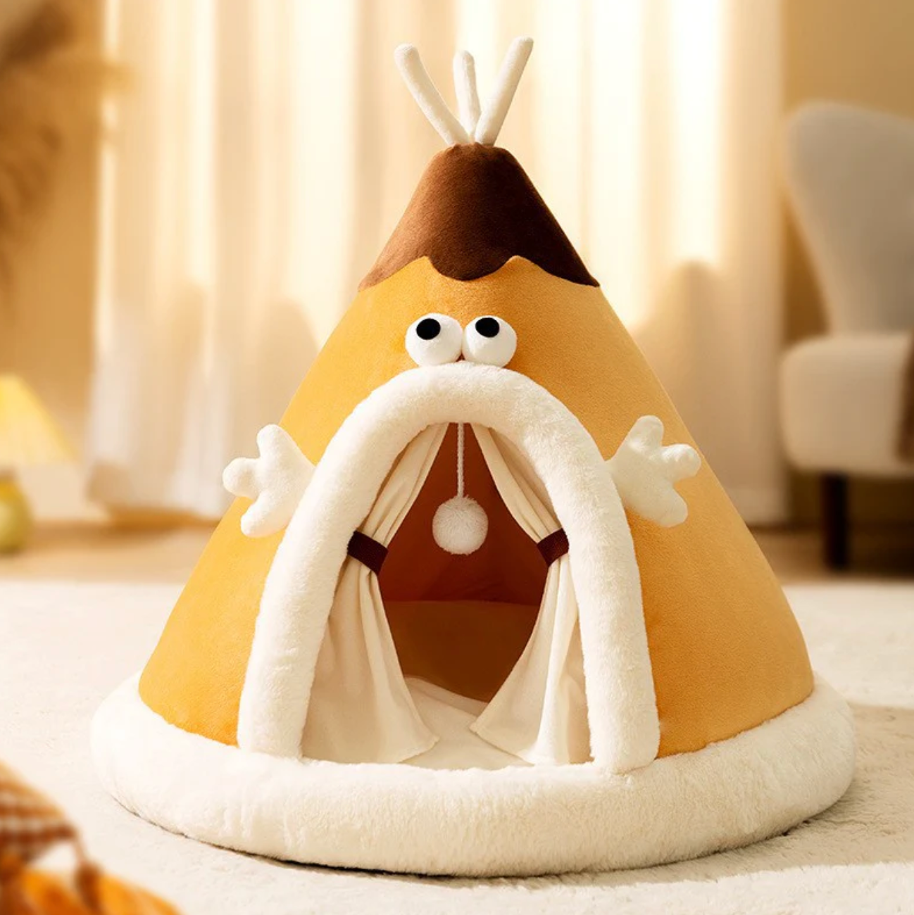 Katzenzelt im Tipi-Design