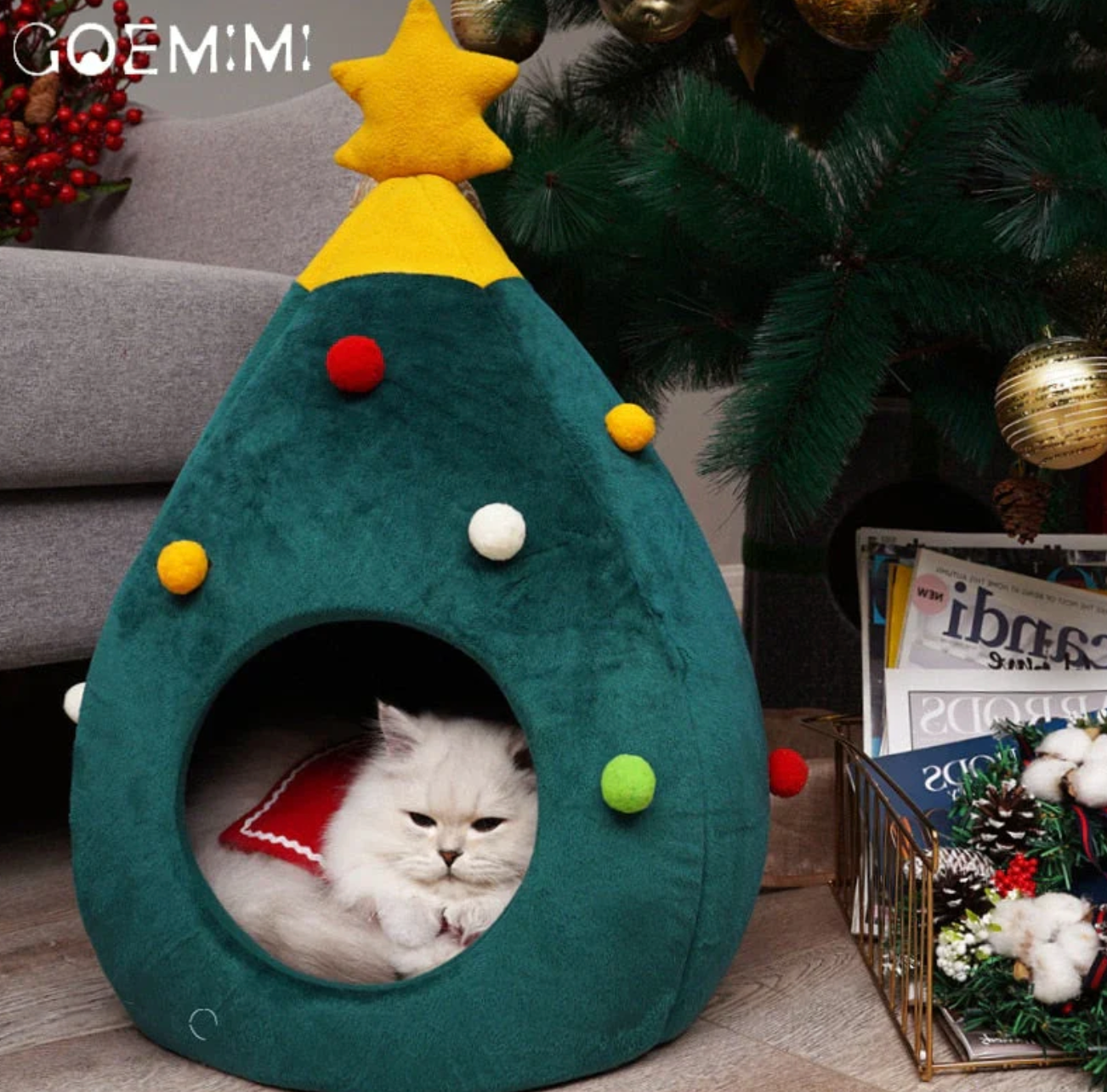 Fellbaum – Weihnachtsbaum-Katzenbett