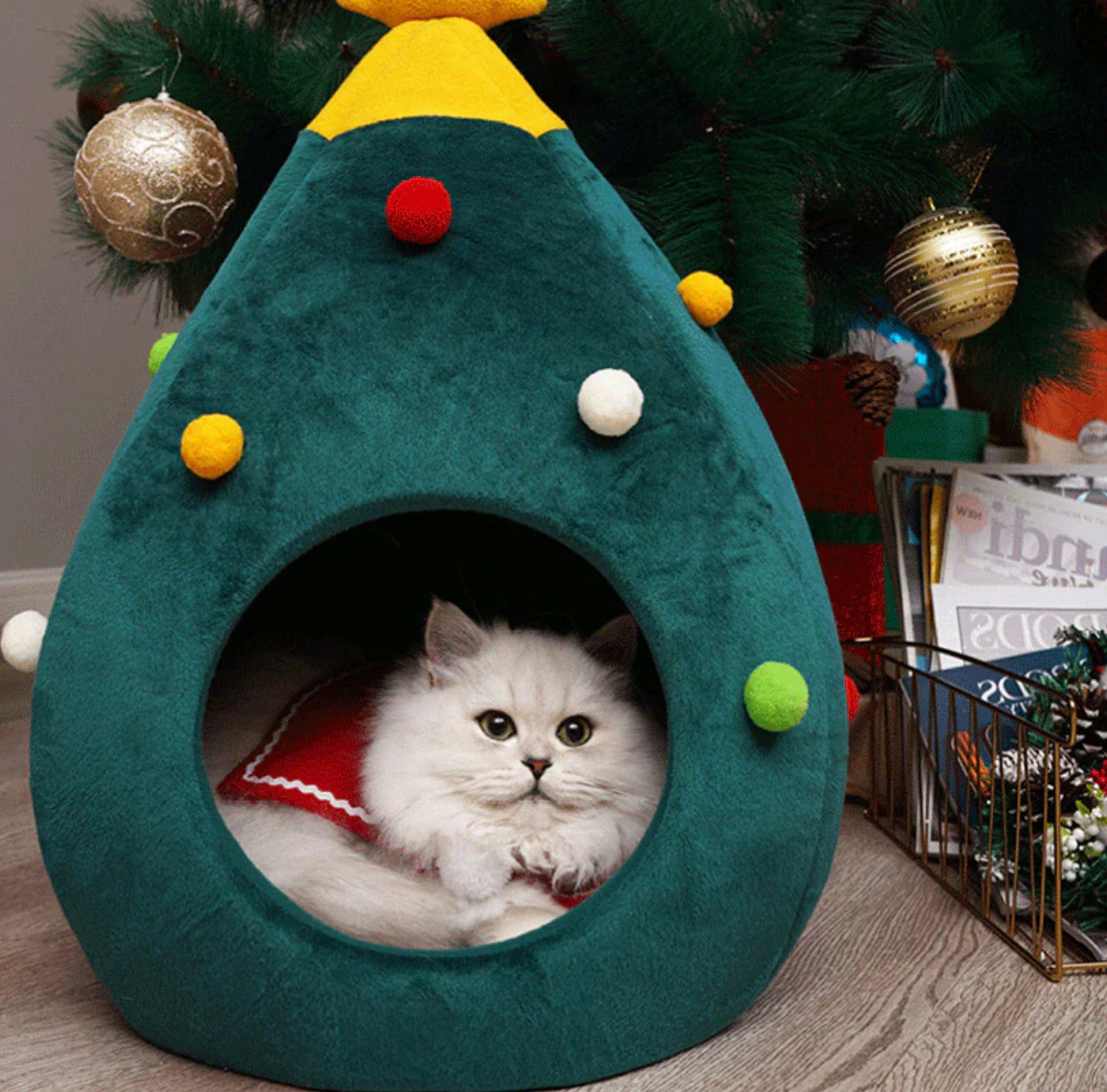 Fellbaum – Weihnachtsbaum-Katzenbett