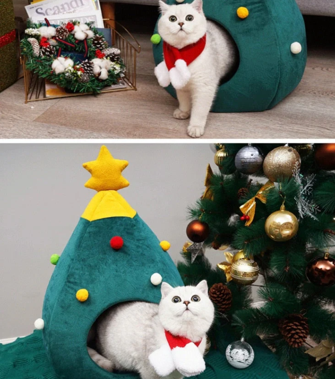 Fellbaum – Weihnachtsbaum-Katzenbett