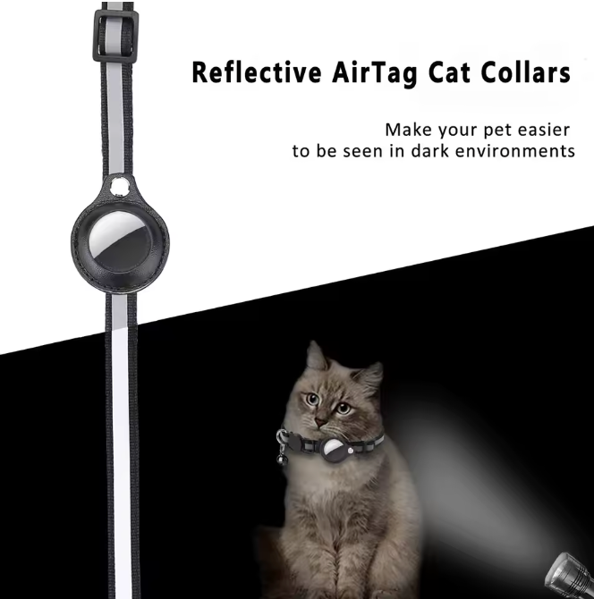 PawTrack AirTag Case & Reflective Pet Collar