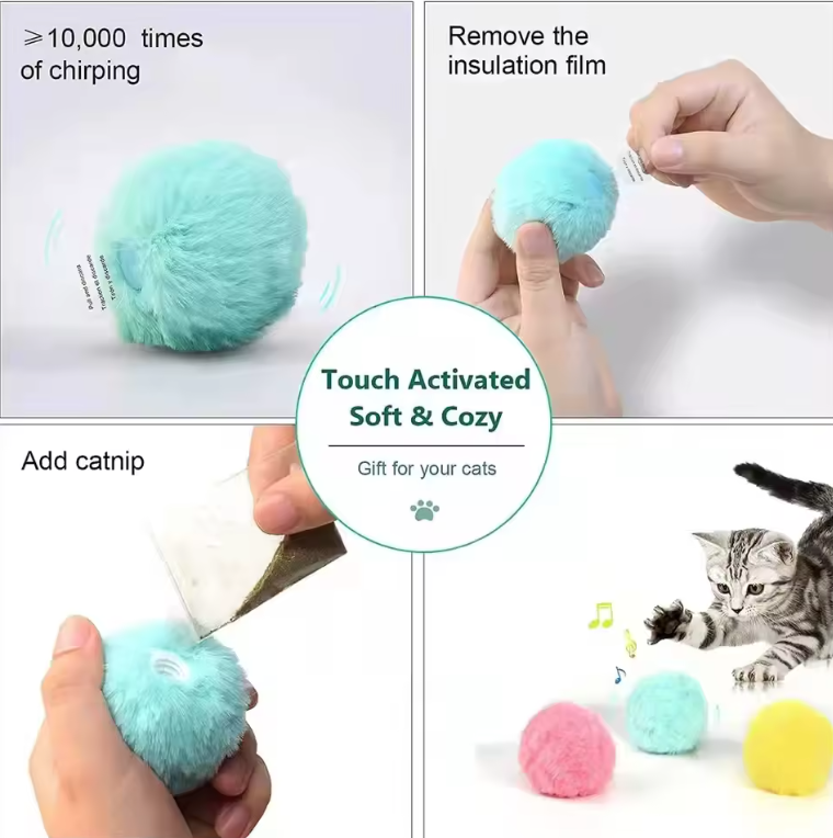 Smart Cat Interactive Plush Ball Toy