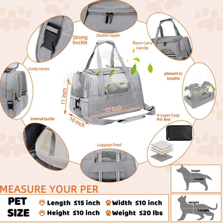 TravelEase Soft Pet Carrier Bag