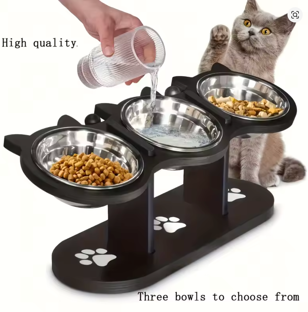 Adjustable 15° Tilted Pet Bowl