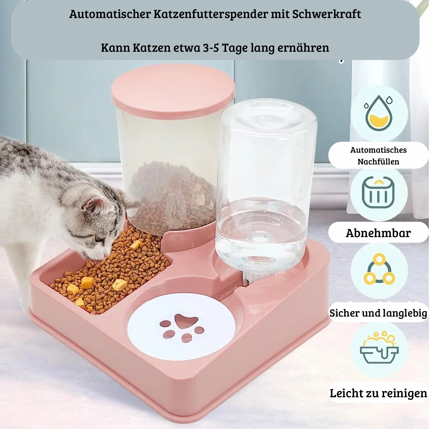 2-in-1 Automatischer Futter- & Wasserspender