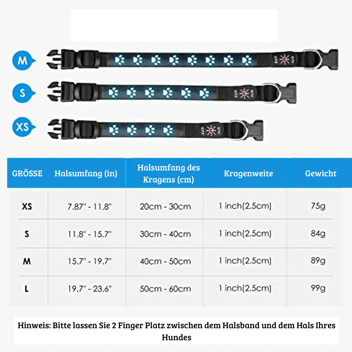 Leuchtendes LED-Halsband