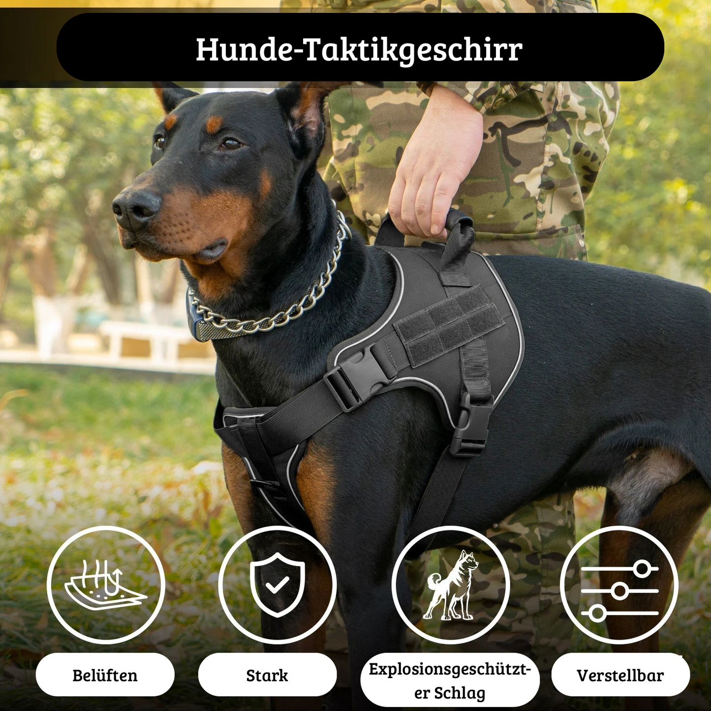 Taktische Geschirr für starke Hunde