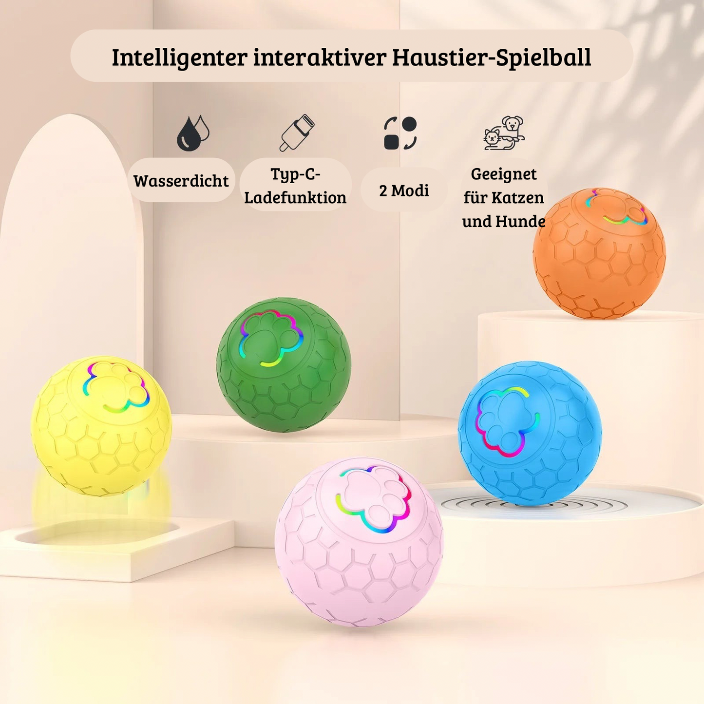 Interaktiver, elektronischer Spielball