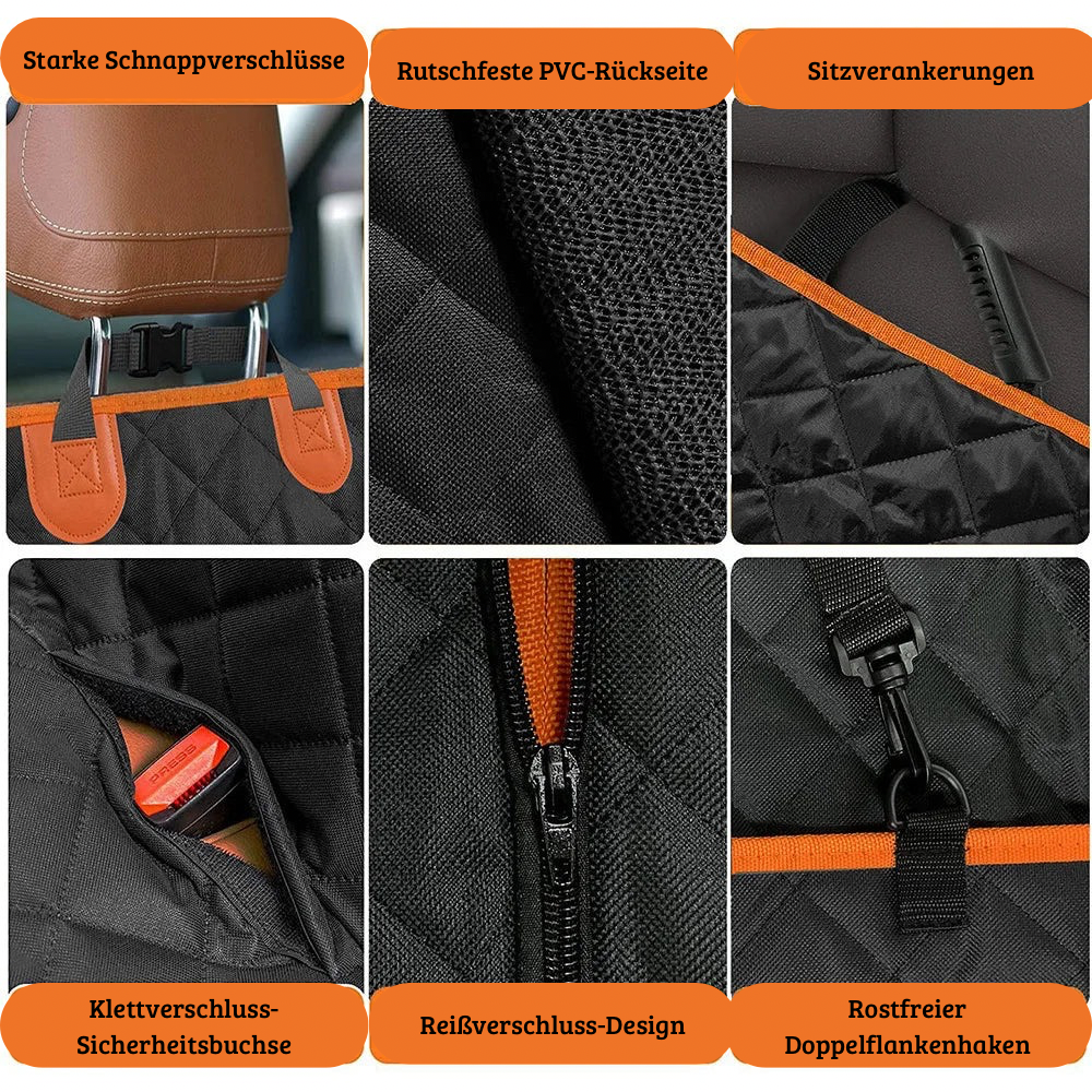 Wasserdichter Autositzschutz für Hunde mit Netzfenster