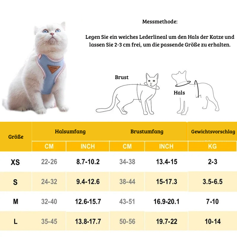 Geschirr mit Leine für kleine Hunde & Katzen