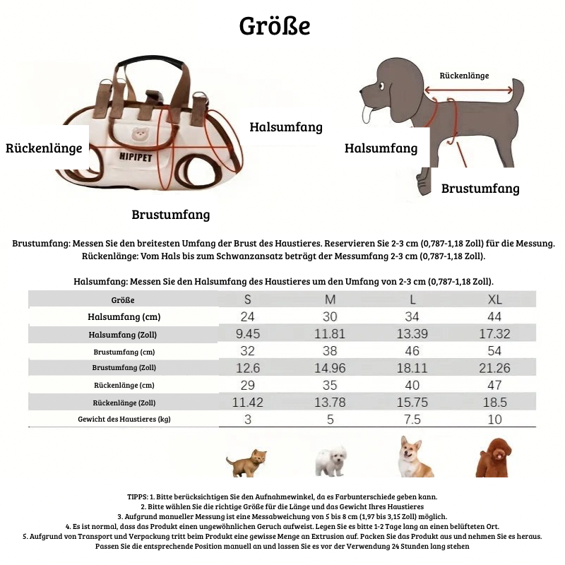 Tragetasche mit Geschirr & Leine