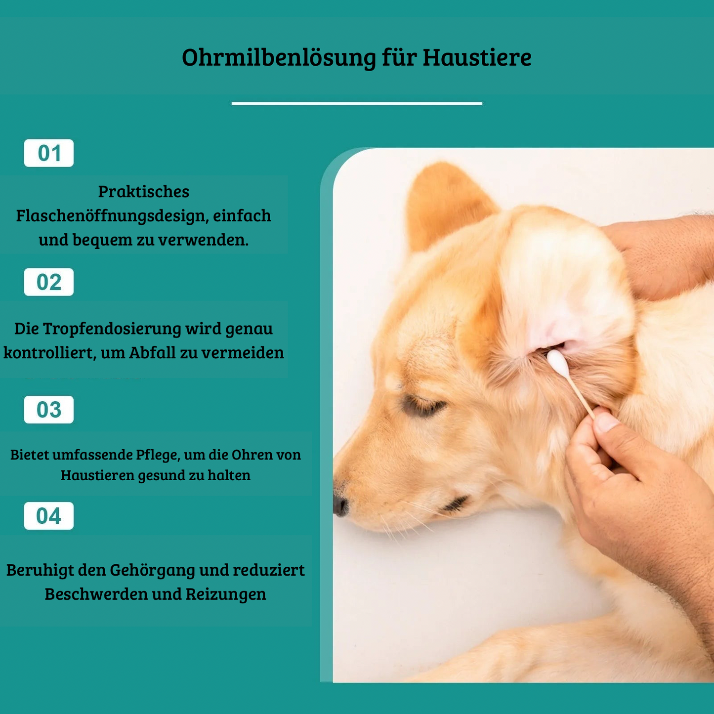 Sanfter Ohrenreiniger für Hunde & Katzen