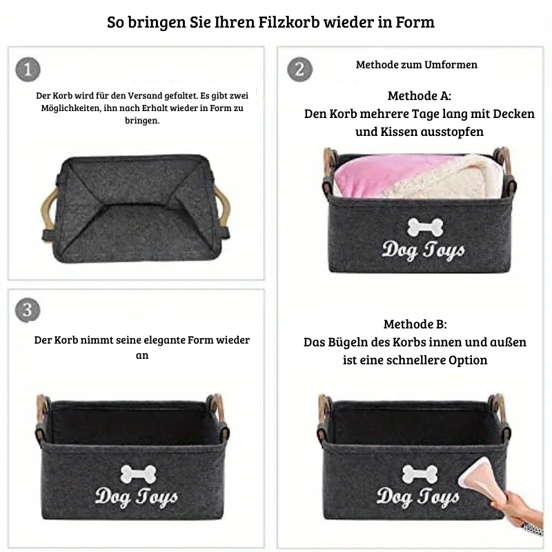 Filz-Spielzeugbox für Haustiere