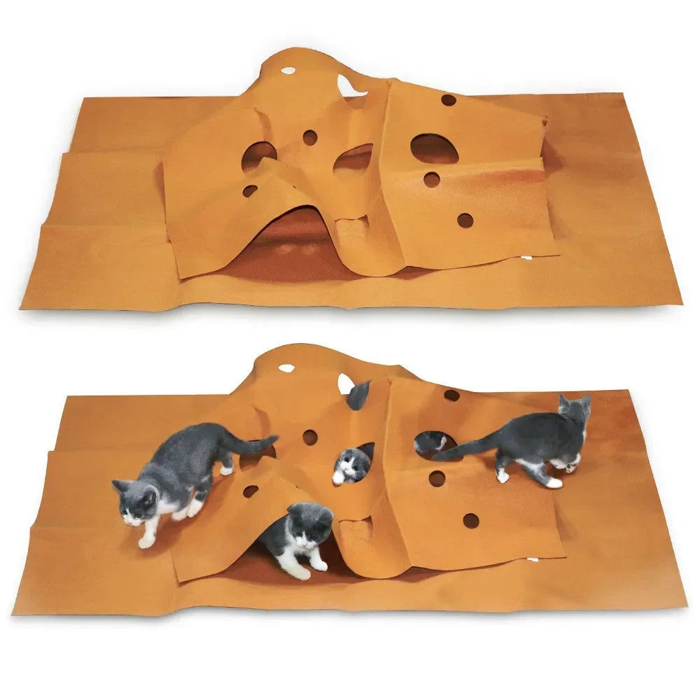 Katzen-Kratzmatte mit Spielhöhlen