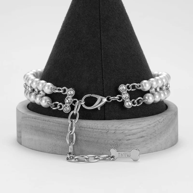 Perlenhalsband mit Strass