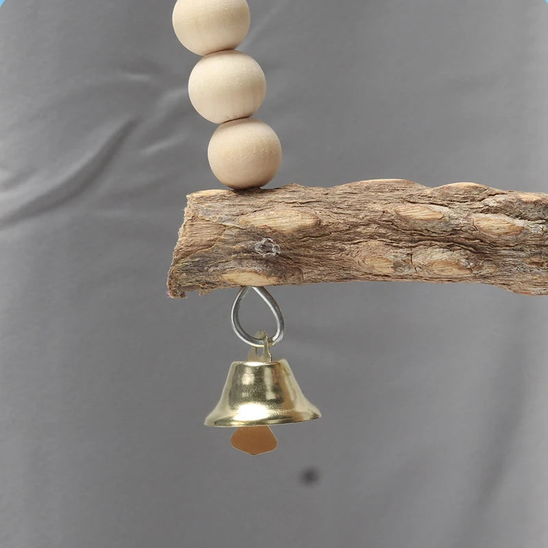 Holz-Vogelschaukel mit Glocke
