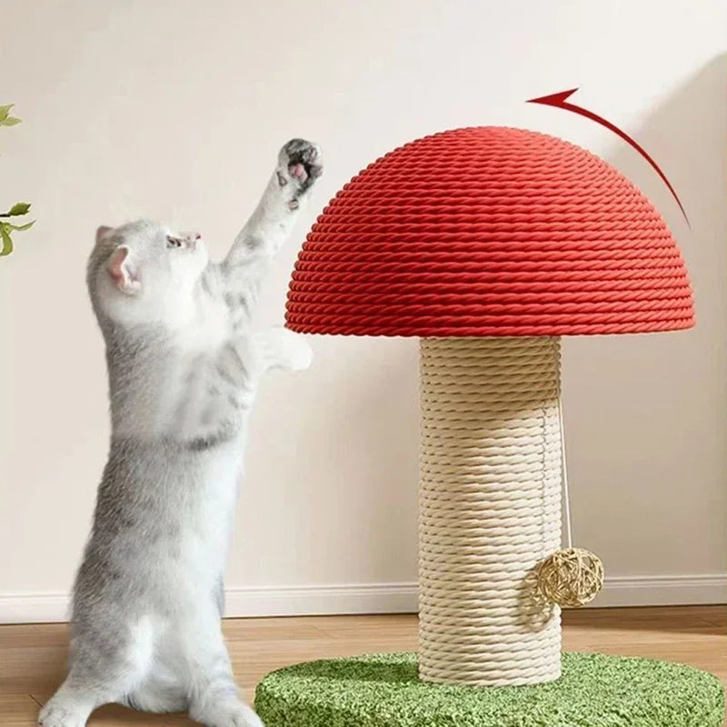 Süßes Katzenkratzbrett im Pilz-Design