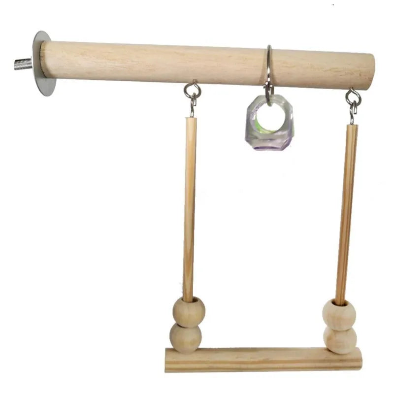 Vogelschaukel aus Holz mit Spielperlen
