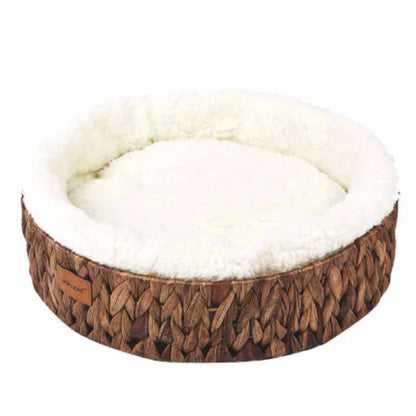 WeidenTraum – Weidenkorb Katzenbett mit natürlicher Schlafmatte