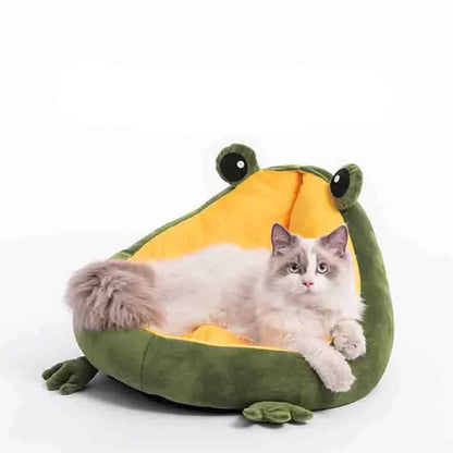 FroschKönig – Kuschelbett in Frosch-Design für Hunde & Katzen