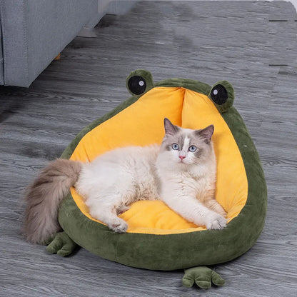 FroschKönig – Kuschelbett in Frosch-Design für Hunde & Katzen