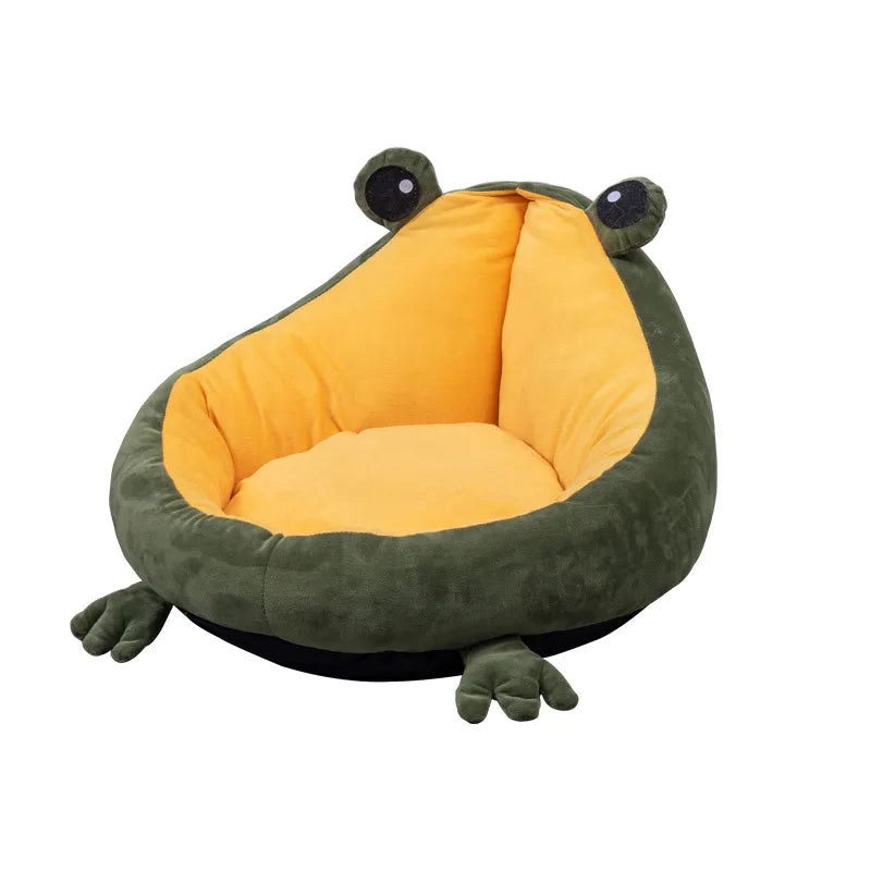 FroschKönig – Kuschelbett in Frosch-Design für Hunde & Katzen