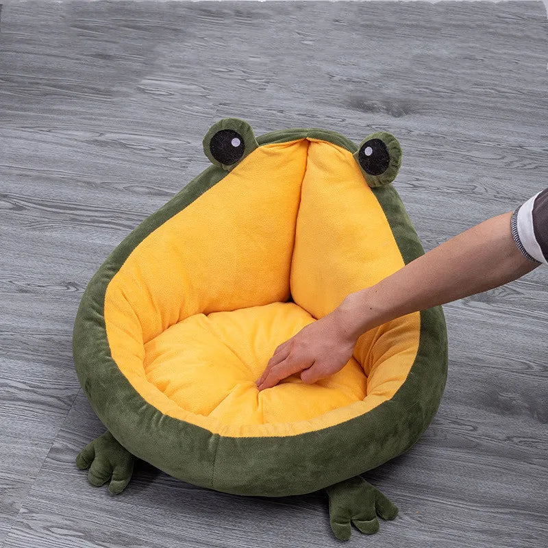 FroschKönig – Kuschelbett in Frosch-Design für Hunde & Katzen