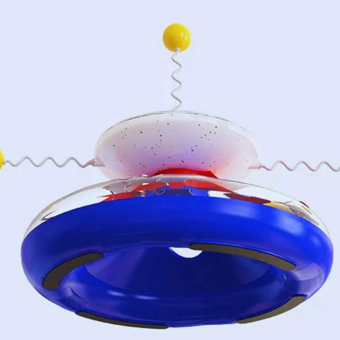 SpielUFO – Interaktives Katzenspielzeug mit Feder & Ball