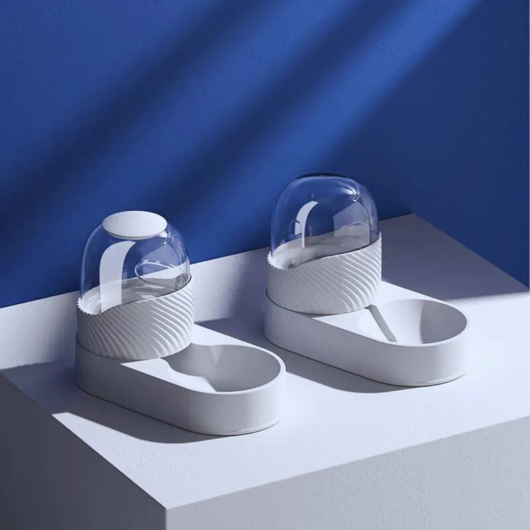 DesignFutterStation – Futterstation mit Glaskuppel & Anti-Rutsch-Basis