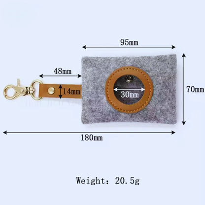 CleanWalk – Filz-Kotbeutelspender mit Lederband für Hunde