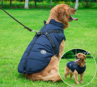 FrostFell Hundejacke – Wasserfeste Winterjacke mit integriertem Geschirr