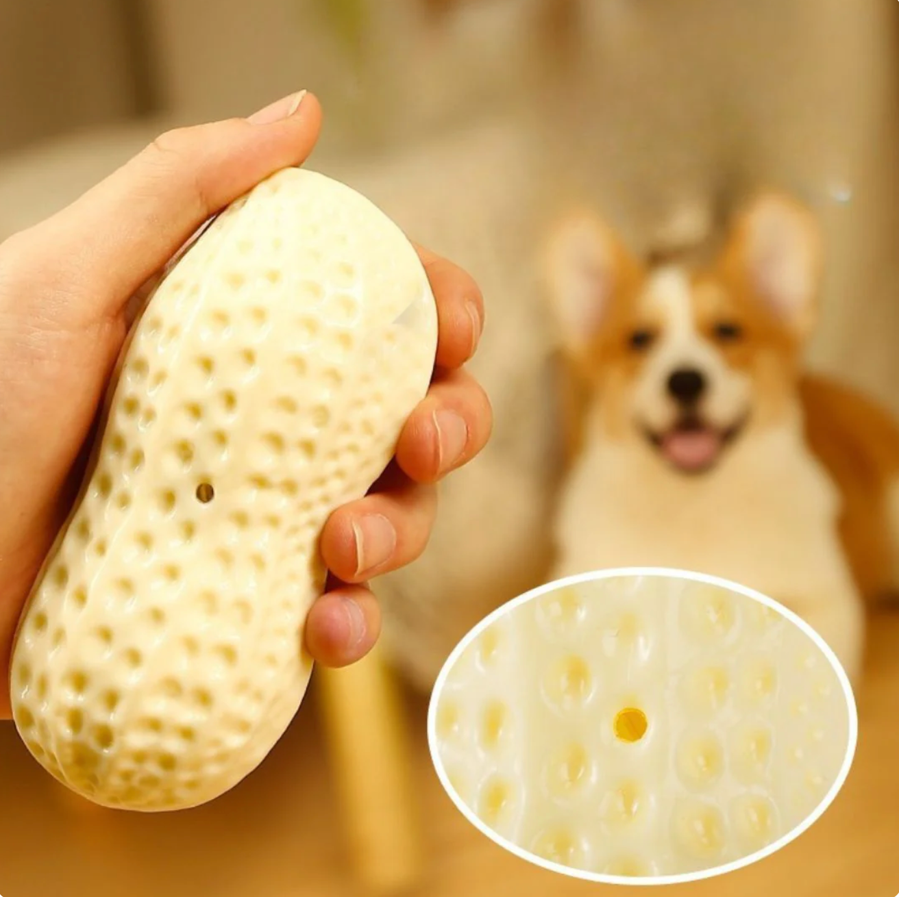 Robustes Erdnuss-Kauspielzeug