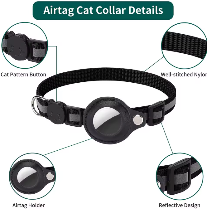 PawTrack AirTag Case & Reflective Pet Collar