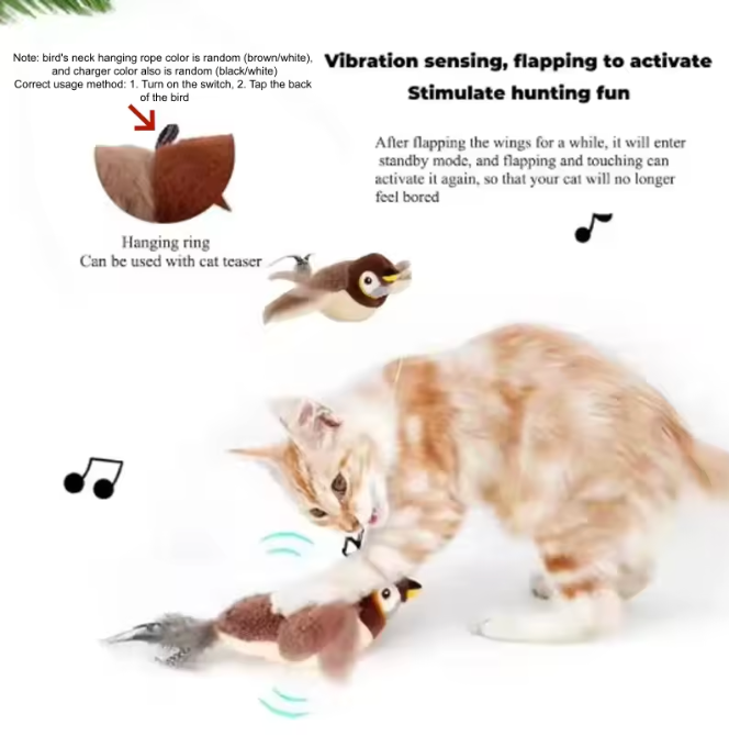 BirdPlay Rechargeable Flapping Wings Cat Toy