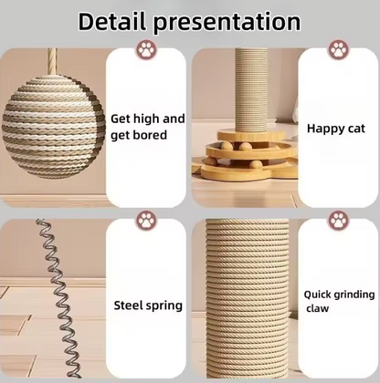WhiskerWheel Solid Wood Cat Turntable Toy