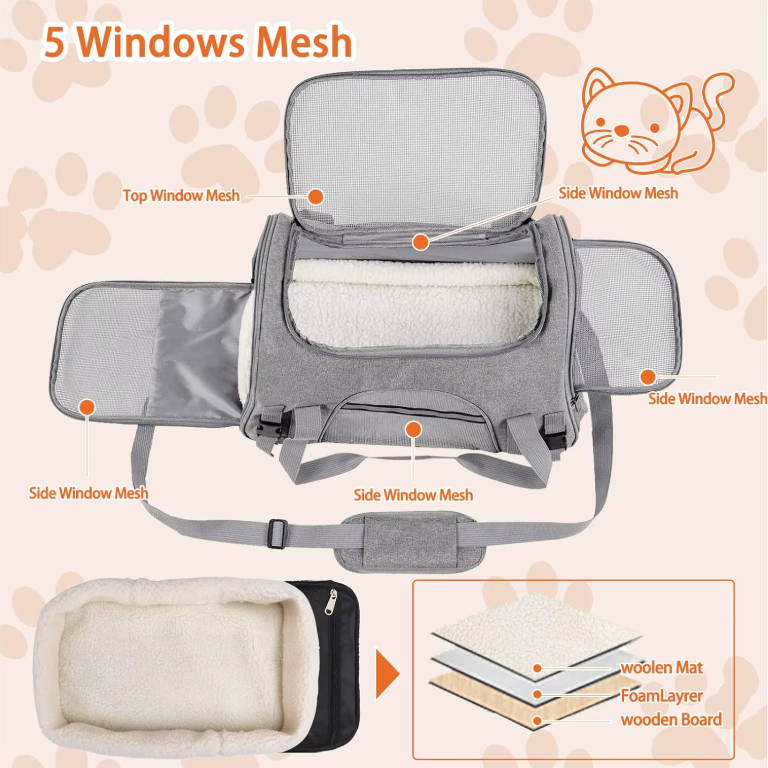 TravelEase Soft Pet Carrier Bag