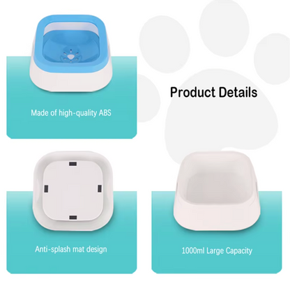 SplashGuard Large Capacity Pet Water Bowl