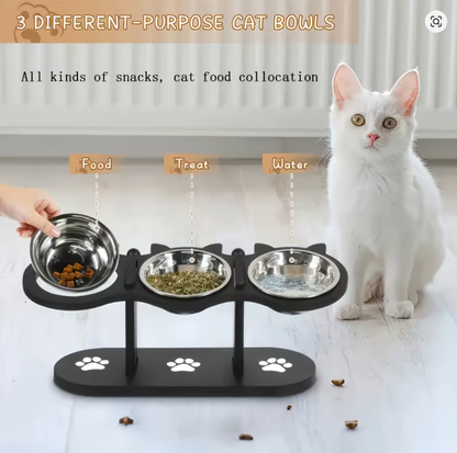 Adjustable 15° Tilted Pet Bowl