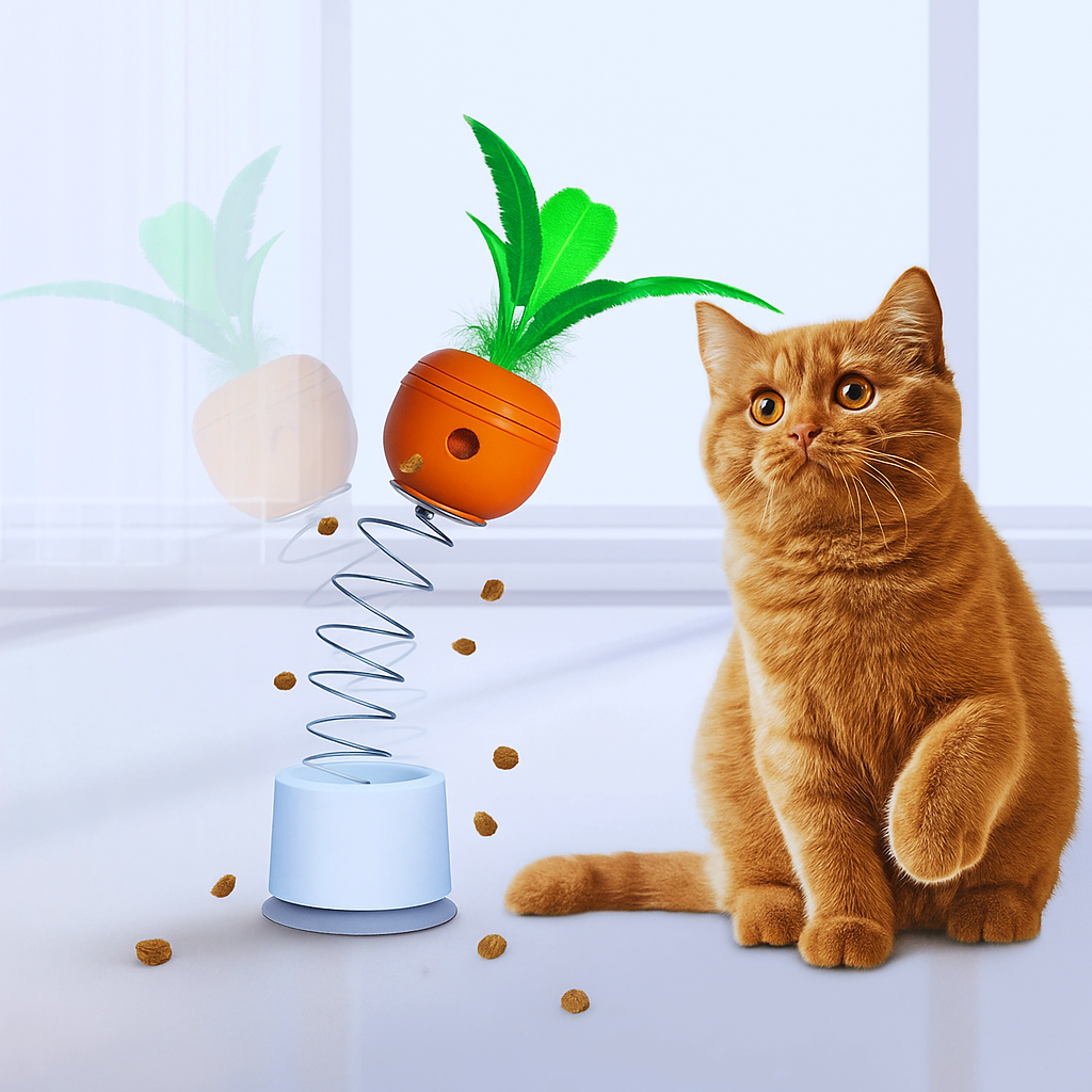 SpielInstinkt – Intelligentes Katzenspielzeug mit Federn & Leckerli-Ausgabe