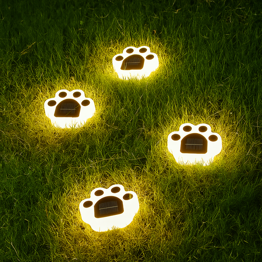 PfotenLicht Solar – Gartenbeleuchtung im Pfotenabdruck-Design