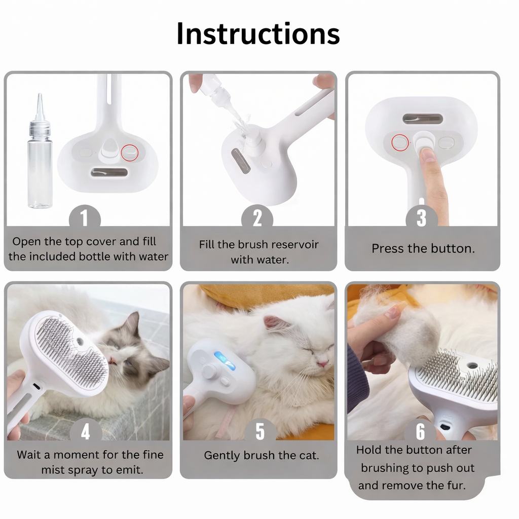 FurFlow 3-in-1 Electric Pet Grooming Brush