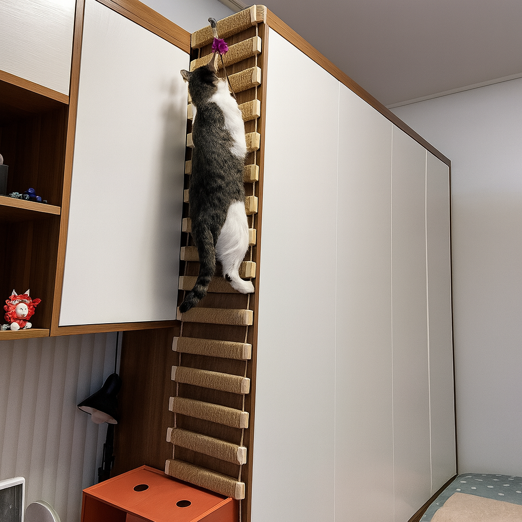 WandAbenteuer – Kletterbrücke & Hängeleiter für Katzenwandmontage