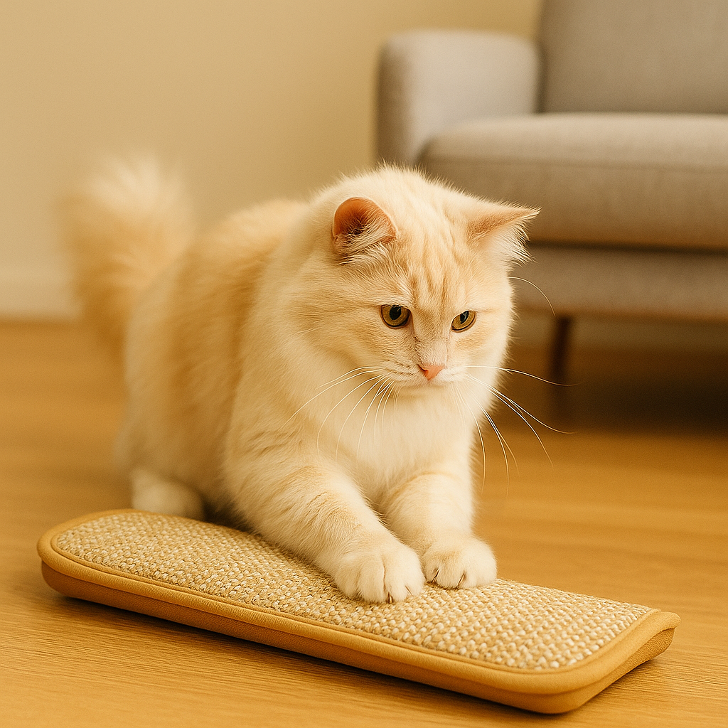 Kratze & Schnurre – Katzenkratzpad aus Hanf mit Katzenminze