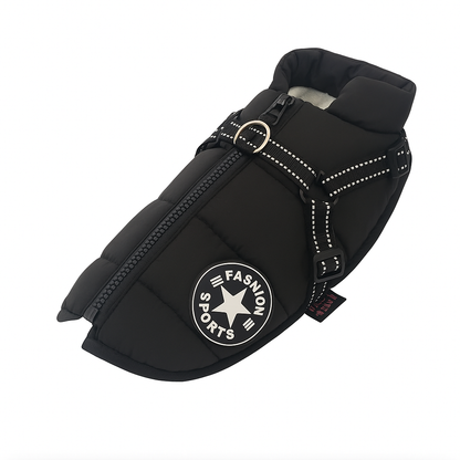 FrostFell Hundejacke – Wasserfeste Winterjacke mit integriertem Geschirr