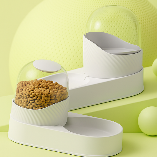 DesignFutterStation – Futterstation mit Glaskuppel & Anti-Rutsch-Basis