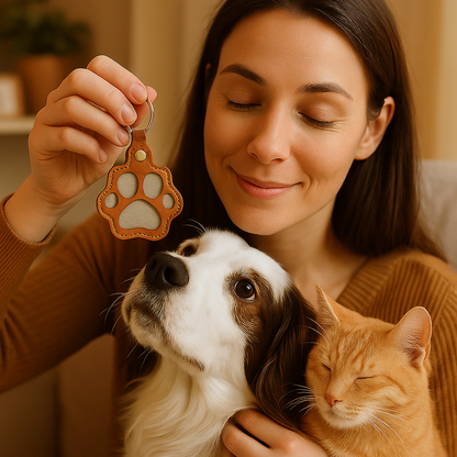 Erinnerungs-Band – Leder-Schlüsselanhänger zur Aufbewahrung von Tierhaaren