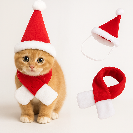 Weihnachtsmütze mit Schal